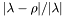 $|\lambda - \rho|/|\lambda|$